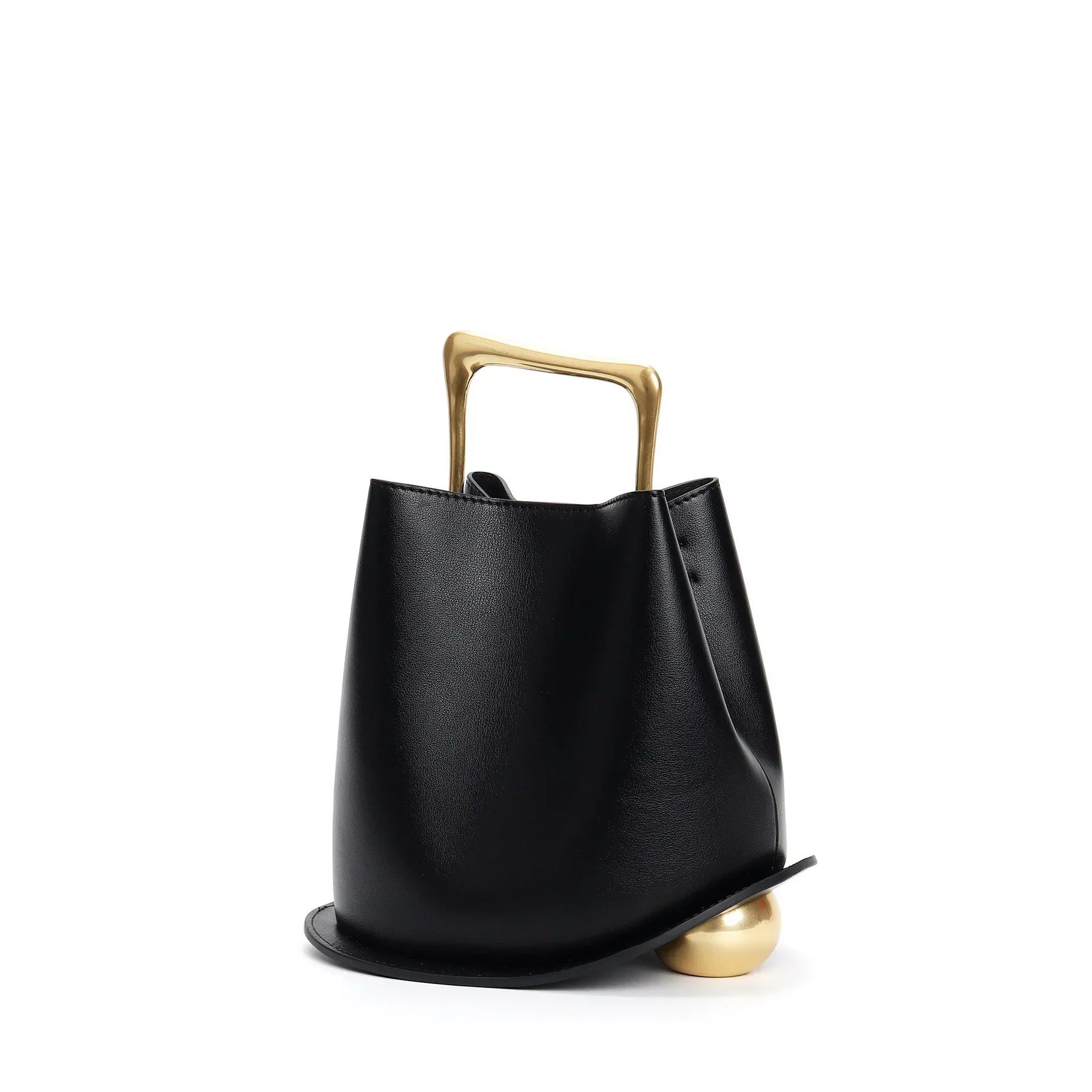 New Cowhide Genuine Leather Minority Korea Handbags Commuter Women Simple All-match Bucket Large Capacity Advanced Shoulder Bag