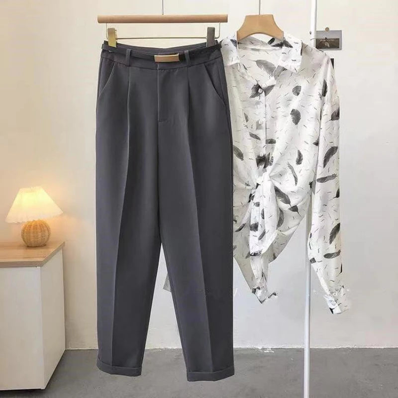 Calças casuais de verão elegantes, moda feminina