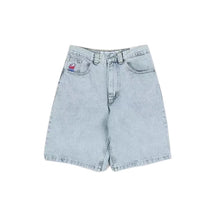 Shorts jeans retrô Y2K femininos com bordados de desenho animado na altura do joelho, jeans largos, calças curtas masculinas, SJ ou torrada