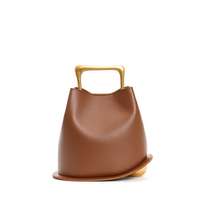 New Cowhide Genuine Leather Minority Korea Handbags Commuter Women Simple All-match Bucket Large Capacity Advanced Shoulder Bag