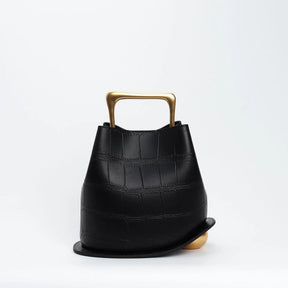 New Cowhide Genuine Leather Minority Korea Handbags Commuter Women Simple All-match Bucket Large Capacity Advanced Shoulder Bag