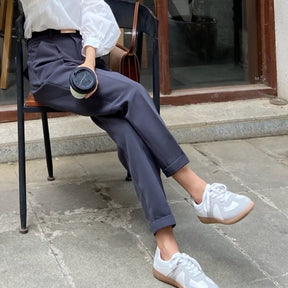 Calças casuais de verão elegantes, moda feminina